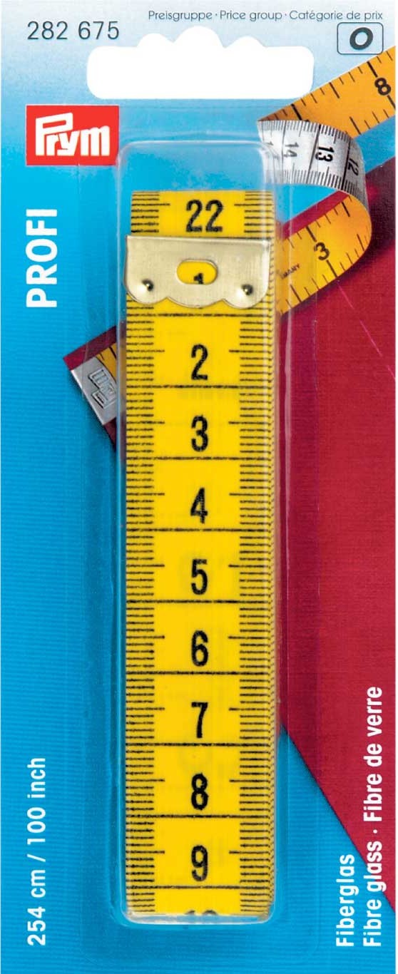 CINTA METRICA PRYM AMARILLA 254CM/100" X 20MM BLIS